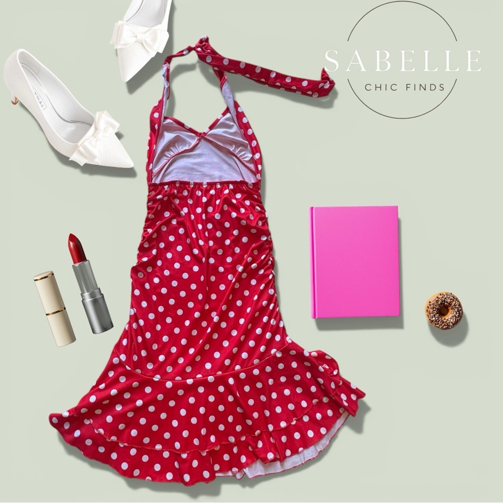 Red Polka Dot Halter Dress